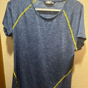 The North Face Blue T-Shirt with Yellow Trim